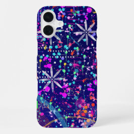 Blauw Jubileum Abstracte Kunst iPhone 16 Plus Hoesje
