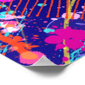 Blauw Jubileum Abstracte Kunst Poster (Hoek)