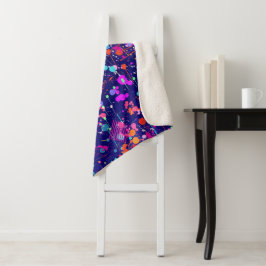Blauw Jubileum Abstracte Kunst Sherpa Deken