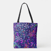 Blauw Jubileum Abstracte Kunst  Tote Bag (Achterkant)