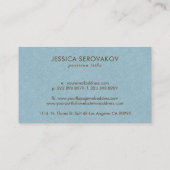 Blauw jute linnen met bruine mandala visitekaartje (Achterkant)