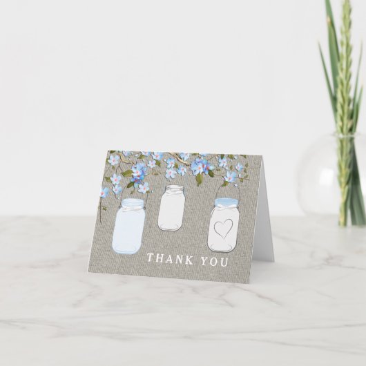 Blauw Jute Metselwerkpot Bedankt (Voorkant)