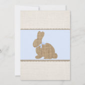 Blauw & Jute Rusticale Konijn Pasen 1e Verjaardag Kaart (Achterkant)
