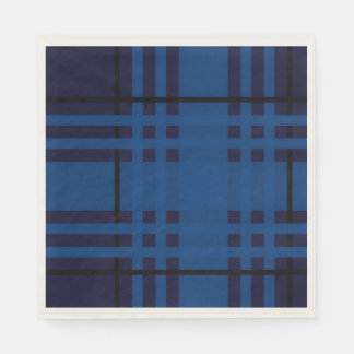 Blauw juweel geruit Schotse ruit papieren servet