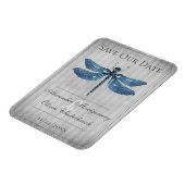 Blauw Juweel Libel Save the Date Magneet (Linkerzijde)