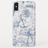 Blauw kaartontwerp Case-Mate iPhone case (Achterkant)