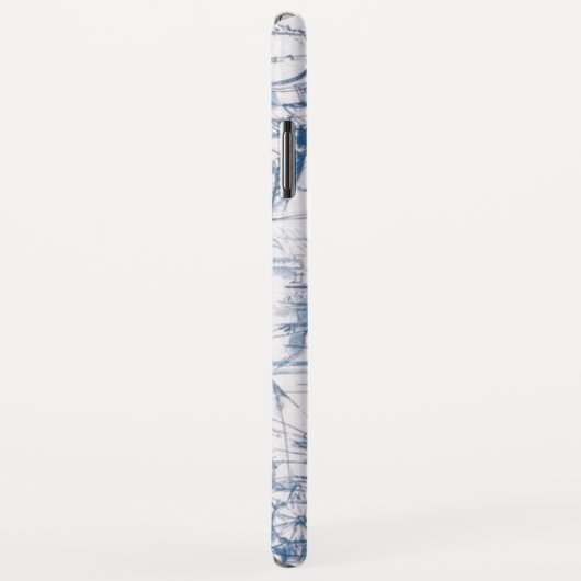 Blauw kaartontwerp Case-Mate iPhone case (Achterkant/rechts)