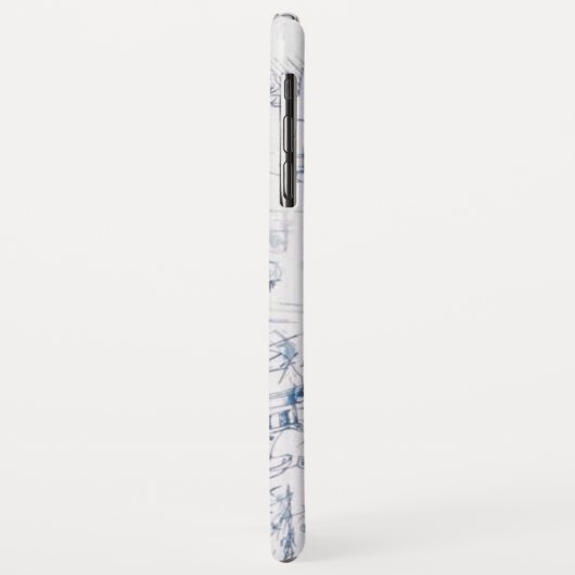 Blauw kaartontwerp Case-Mate iPhone case (Achterkant/links)