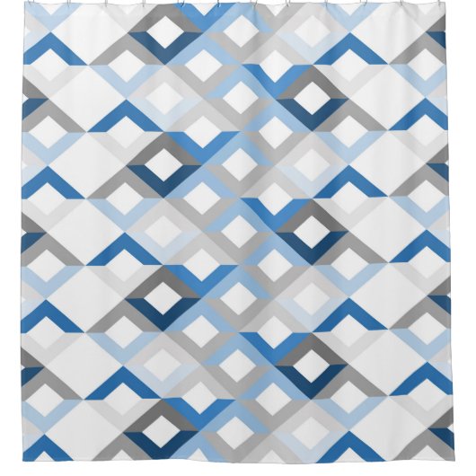 blauw kadegordijn douchegordijn (Voorkant)