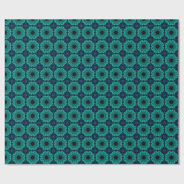 Blauw Kaleidoscoop Fractal Patroon Cadeaupapier