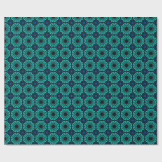 Blauw Kaleidoscoop Fractal Patroon Cadeaupapier
