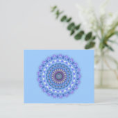 blauw Kaleidoscoop Mandala briefkaart (Staand voorkant)