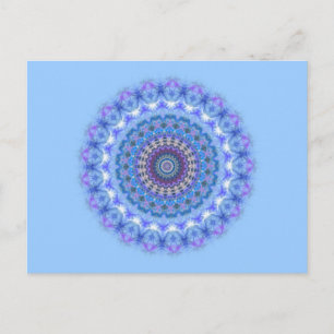  blauw Kaleidoscoop Mandala briefkaart