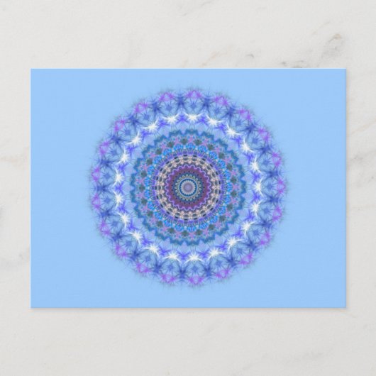 blauw Kaleidoscoop Mandala briefkaart (Voorkant)