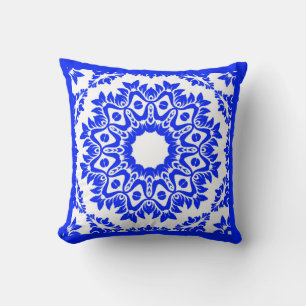 Blauw Kaleidoscoop Omkeerbaar Sierkussen