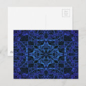 Blauw kaleidoscooppatroon briefkaart (Voorkant / Achterkant)