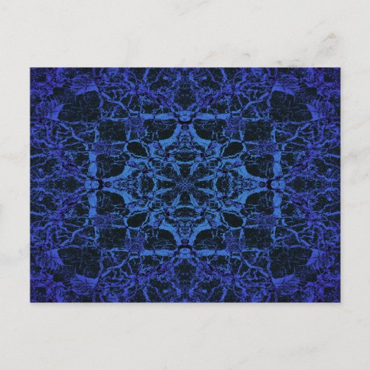 Blauw kaleidoscooppatroon briefkaart (Voorkant)