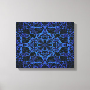 Blauw kaleidoscooppatroon canvas afdruk