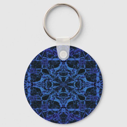 Blauw kaleidoscooppatroon sleutelhanger (Voorkant)