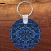 Blauw kaleidoscooppatroon sleutelhanger (Voorkant)