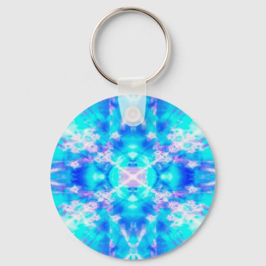 Blauw kaleidoscooppatroon sleutelhanger (Voorkant)