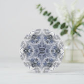 Blauw Kaleidoscope Snowflake Design met Namen Kaart (Staand voorkant)