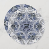 Blauw Kaleidoscope Snowflake Design met Namen Kaart (Voorkant / Achterkant)