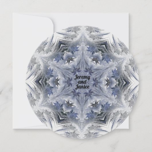 Blauw Kaleidoscope Snowflake Design met Namen Kaart (Voorkant)