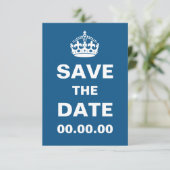Blauw kalm bewaren Datum opslaan Save The Date (Staand voorkant)