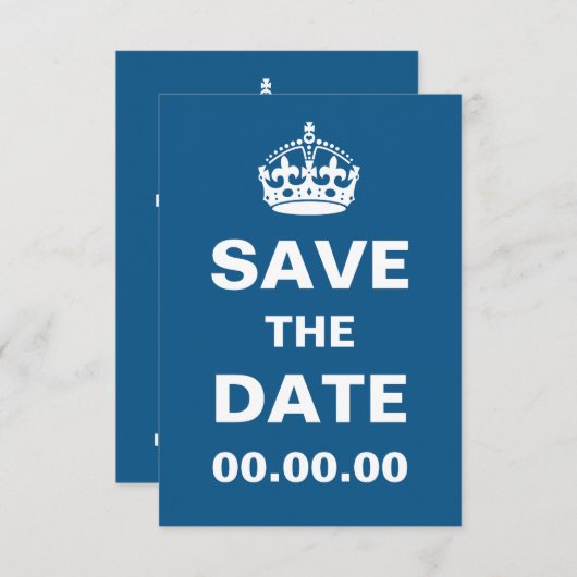 Blauw kalm bewaren Datum opslaan Save The Date (Voorkant / Achterkant)