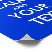 Blauw kalm houden en doorgaan met posters (Hoek)