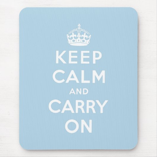 Blauw kalm houden en doorgaan muismat (Voorkant)