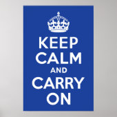 Blauw kalm houden en doorgaan poster (Voorkant)