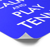 Blauw kalm houden en tennis poster spelen (Hoek)