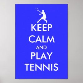 Blauw kalm houden en tennis poster spelen