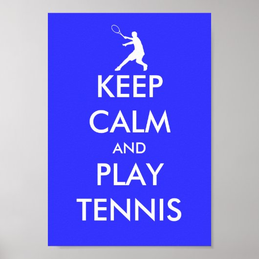 Blauw kalm houden en tennis poster spelen (Voorkant)
