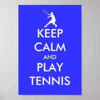 Blauw kalm houden en tennis poster spelen
