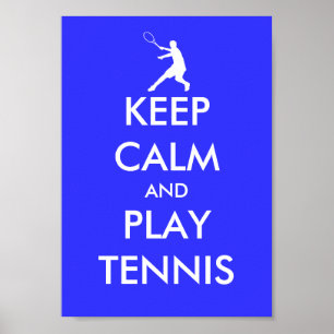 Blauw kalm houden en tennis poster spelen