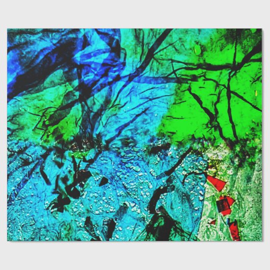 Blauw kalme abstract inpakpapier, Schitterend blau Cadeaupapier (Vlak)