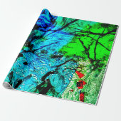 Blauw kalme abstract inpakpapier, Schitterend blau Cadeaupapier (Uitgerold)