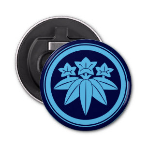 Blauw Kamakura Minamoto Japan Mon Oriental Button Flesopener