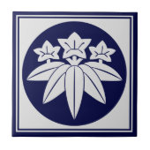  Blauw Kamakura Minamoto Japan Mon Oriental Tegeltje (Voorkant)