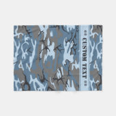 Blauw kamp met aangepaste tekst fleece deken (Voorkant (Horizontaal))