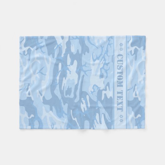 Blauw kamp met aangepaste tekst fleece deken (Voorkant (Horizontaal))