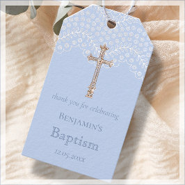 Blauw Kant | Doop | Dank Je Favoriet Cadeautags Cadeaulabel