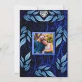 Blauw kant modern trendy boho chic jubileum kaart (Achterkant)