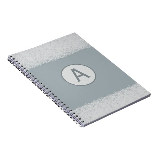 Blauw  kant monogram Notitieboek (Rechterzijde)