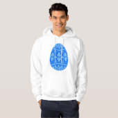 Blauw Kant Paasei Mannen Hoodie (Voorkant volledig)