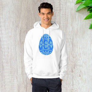 Blauw Kant Paasei Mannen Hoodie