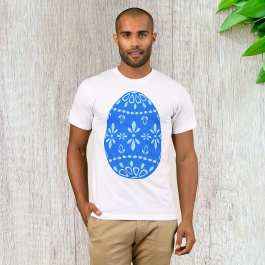 Blauw Kant Paasei Mannen T-shirt